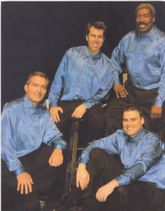 The New York Vagabonds (from left, clockwise: Gabriel DeAngelo, Michael Walsh, me, Joshua Walter)