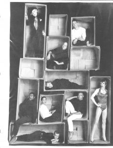 Photo shoot for Harper's Bazaar [top to bottom, left to right: Quentin Crisp, David Drake, Jon Arterton, Roberta Maxwell, me, Anna Deavere Smith, Ron Vawter, John Epperson (aka Lypsinka), Jimmy Rutland